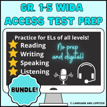 Preview of Gr. 1-5 WIDA ACCESS 2.0 Elementary ESL Test Prep Bundle: Set 1