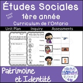 2023 Ontario Social Studies Gr 1 Unit A in FRENCH Etudes S