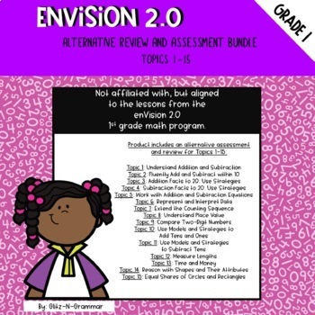 Preview of Gr. 1, Topics 1-15 Alt. Assessment Bundle (Envision Aligned, Not Affiliated)