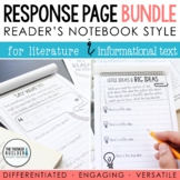 Reading Response Pages BUNDLE (for Literature & Informatio