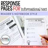 Reading Response Pages for Informational Text