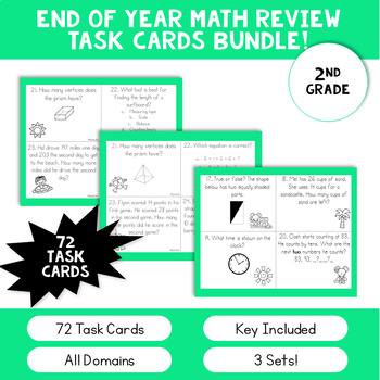Preview of Gr 2 EOY Math Task Card Review Bundle of 3! | TCAP | STAAR