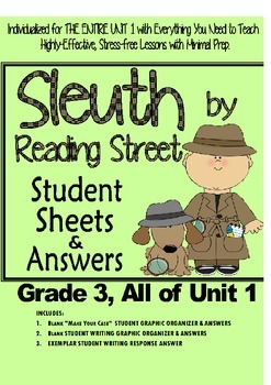 Preview of Gr. 3, Reading Street, Sleuth Lesson Plans & Student Sheets for All of Unit 1