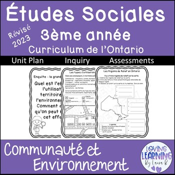 Preview of Gr 3 2023 Ontario Social Studies in French Etudes Sociales Strand B   PDF  &  GS