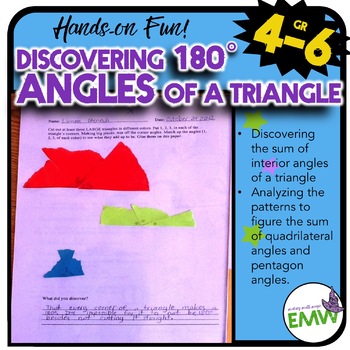 Preview of 180 Degree Angle Triangle Discovery Math Center – Common Core Aligned