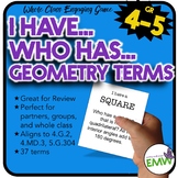 I Have, Who Has Game with Geometry Terms