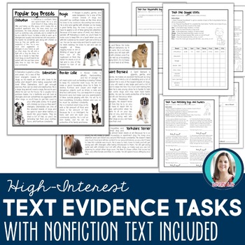 Preview of Text Evidence Tasks: Nonfiction Articles for Finding & Using Text Evidence