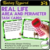 Area and Perimeter Task Cards Deep Thinking Real Life