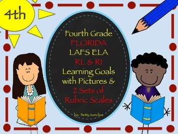 Preview of Gr 4 LAFS RL & RI Goals 2 Sets of Rubrics, Graphics & Self-Monitoring Tool