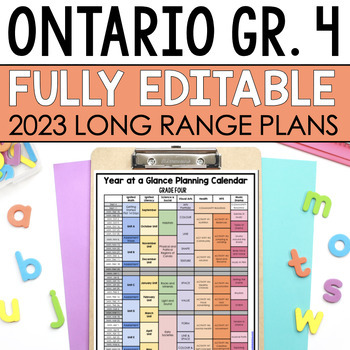 Preview of Gr. 4 Long Range Plans | Ontario 2023 Curriculum | Fully Editable