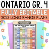 Gr. 4 Long Range Plans | Ontario 2023 Curriculum | Fully Editable