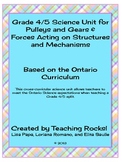 Gr. 4/5 Science Unit for Pulleys, Gears, Forces & Structures