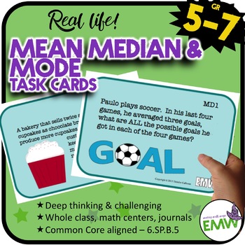 Preview of Mean Median Mode Task Cards