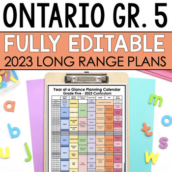 Preview of Gr. 5 Long Range Plans | Ontario 2023 Curriculum | Fully Editable