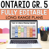 Gr. 5 Long Range Plans | Ontario 2023 Curriculum | Fully Editable