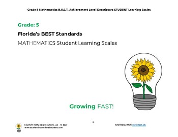 Preview of Gr. 5 Mathematics Learning Scales for FAST (STUDENT)