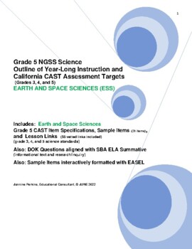 Preview of Gr. 5 NGSS Earth/Space Sciences: Year-Long Outline and CAST Assessment Targets
