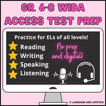 Preview of Gr. 6-8 WIDA ACCESS 2.0 ESL Test Prep: Set 1