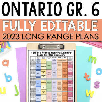 Preview of Gr. 6 Long Range Plans | Ontario 2023 Curriculum | Fully Editable