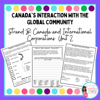 Preview of Grade 6 Ontario Social Studies - Strand B:Canada and International Corporations