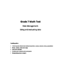 Gr 7 MATH - Data Management Using and Evaluating Data