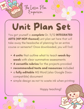 Preview of Gr. 9-12 Integrated Arts: HIP HOP - 4 Units w/ 4 Versatile Rubrics (Editable)