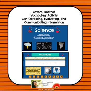 Preview of Gr K - Types of Severe Weather - Vocabulary and Evaluating Information Activity