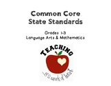 Gr1-Gr3 Common Core State Standards- ELA/Math