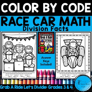 division grab a ride lets divide math color by the code puzzle