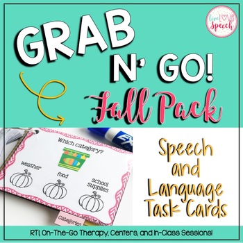 Preview of Grab N' Go Fall Pack for Speech and Language