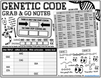 Preview of Grab-and-G0-Notes: Codons and the Genetic Code