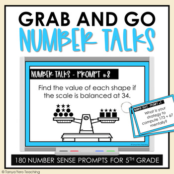 Number Talks Math Bundle YEAR LONG 4th - 5th Grade NUMBER SENSE AND MATH FLUENCY