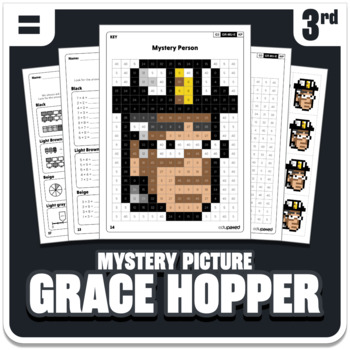 Preview of Grace Hopper Math Mystery Picture - Grade 3 Operations - Women's History Month