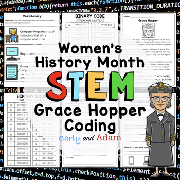 Preview of Grace Hopper Queen of Computer Code Unplugged Coding Activity