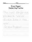 Grace Hopper Quote Handwriting Practice