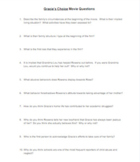 Gracie's Choice movie guide worksheet - 40 questions - no 