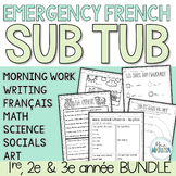 Grade 1, 2 & 3 Emergency French Sub Tub - A week of sub pl