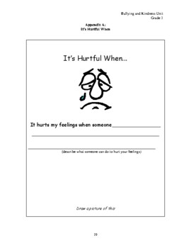 Preview of Grade 1,2&3 anti bullying worksheets (editable and fillable resource)