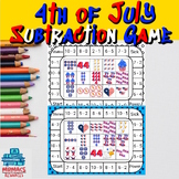 Grade 1 & 2 - 4th of July Subtraction Matching Math Game |