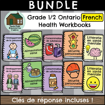 Preview of Grade 1/2 Ontario FRENCH HEALTH Workbooks