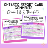 Grade 1 & 2 Report Cards Comment Bundle - Music, Drama, Ar