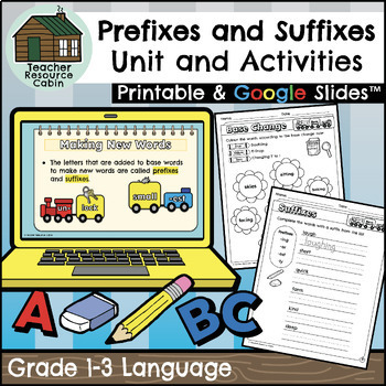 Preview of Grade 1-3 Prefixes, Suffixes, and Base Words Unit (Printable + Google Slides™)