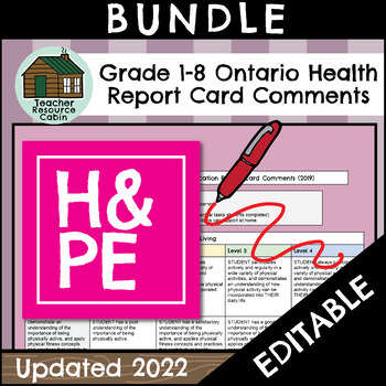 Preview of Grade 1-8 Ontario HEALTH & PHYS ED Report Card Comments (Use with Google Docs™)
