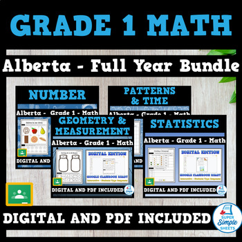 Preview of Grade 1 - Alberta Math - Full Year Bundle - NEW 2022 Curriculum