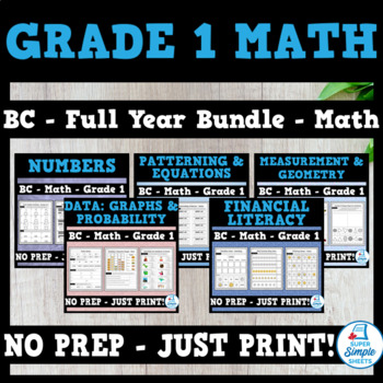 Preview of Grade 1 - BC Math - Full Year Bundle - GOOGLE AND PDF!