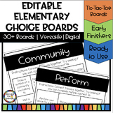 Editable Elementary Choice Boards - Early Finishers Activi