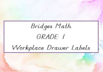 Preview of Grade 1 Bridges Workplace Drawer Labels