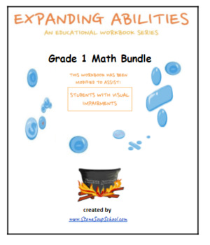 Preview of Grade 1, CCS: Math Bundle: Geo, Alg, M & D, Base 1, Money for Visually Impaired