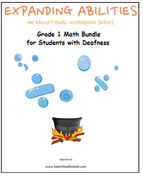 Preview of ASL, Grade 1, CCS: Math Bundle: Geo, Alg, M&D, Base 10 for Students w/ Deafness