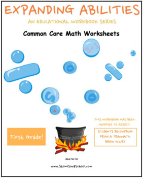 Preview of Grade 1, CCS: Math Bundle: Geometry, Algebra, Base 10, M & D for Students w/ TBI